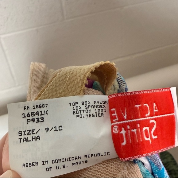 Vintage NWT Vibrant Blue and Purple One Piece Skirt Swimwear with Floral Design - Picture 7 of 8